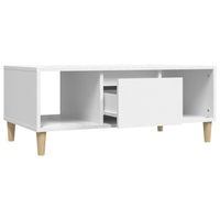 Tavolino da Salotto Bianco 90x50x36,5 cm in Legno Multistrato