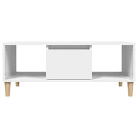 Tavolino da Salotto Bianco 90x50x36,5 cm in Legno Multistrato