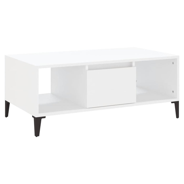 Tavolino da Salotto Bianco 90x50x36,5 cm in Legno Multistrato cod mxl 9494