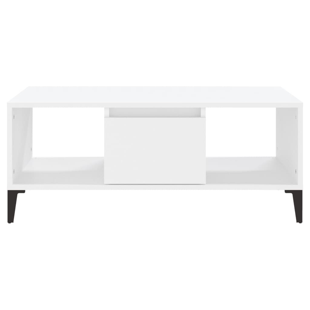 Tavolino da Salotto Bianco 90x50x36,5 cm in Legno Multistrato cod mxl 9494