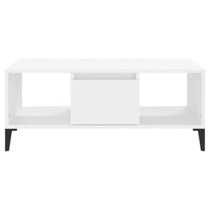 Tavolino da Salotto Bianco 90x50x36,5 cm in Legno Multistrato cod mxl 9494