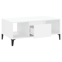 Tavolino da Salotto Bianco 90x50x36,5 cm in Legno Multistrato cod mxl 9494