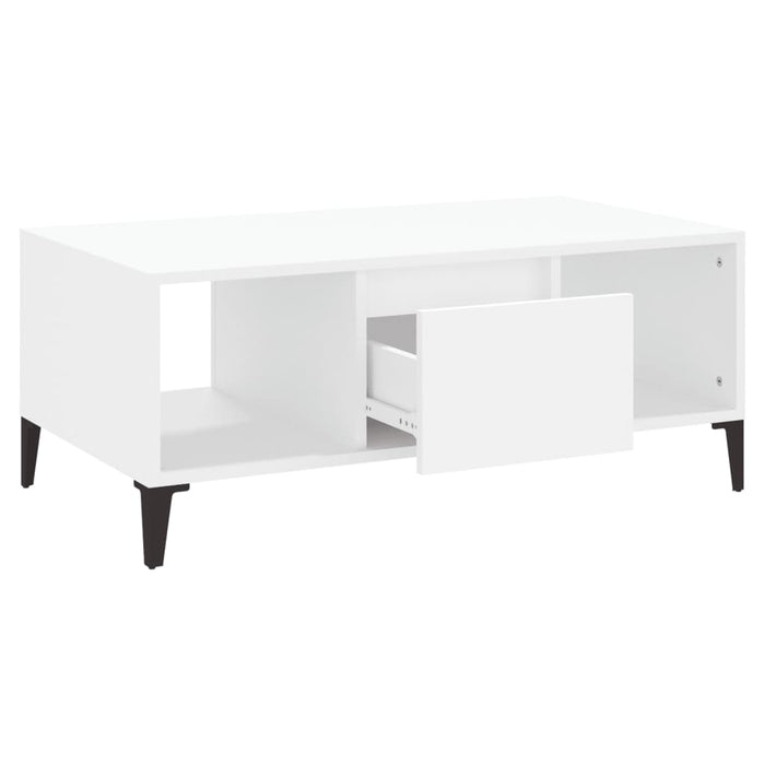 Tavolino da Salotto Bianco 90x50x36,5 cm in Legno Multistrato cod mxl 9494