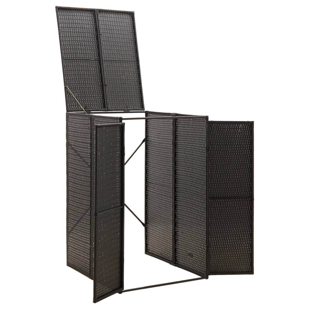 Copribidone Singolo Nero 70x80x117 cm in Polyrattan 319860