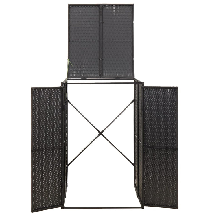 Copribidone Singolo Nero 70x80x117 cm in Polyrattan 319860