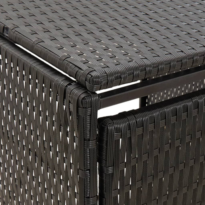 Copribidone Singolo Nero 70x80x117 cm in Polyrattan cod mxl 47421