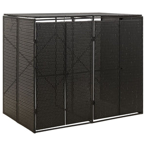 Copribidone Doppio Nero 140x80x117 cm in Polyrattan 319861