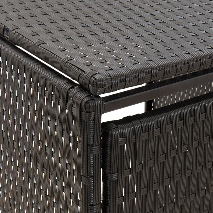 Copribidone Doppio Nero 140x80x117 cm in Polyrattan 319861