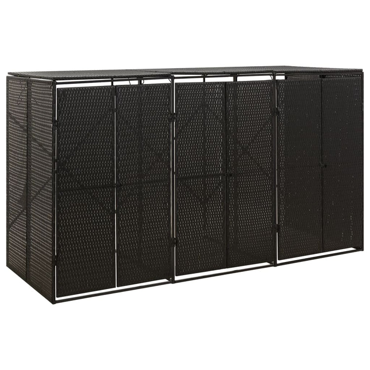 Copribidone Triplo Nero 207x80x117 cm in Polyrattan cod mxl 50299