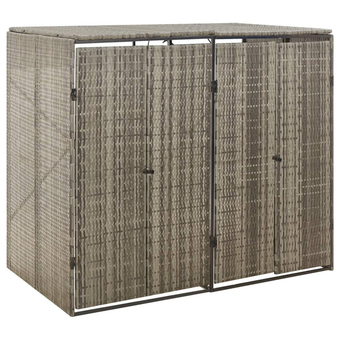 Copribidone Doppio Grigio 140x80x117 cm in Polyrattan cod mxl 50086