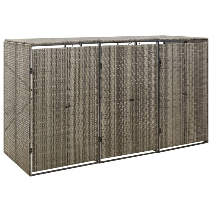 Copribidone Triplo Grigio 207x80x117 cm in Polyrattan cod mxl 47402