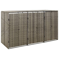 Copribidone Triplo Grigio 207x80x117 cm in Polyrattan 319866