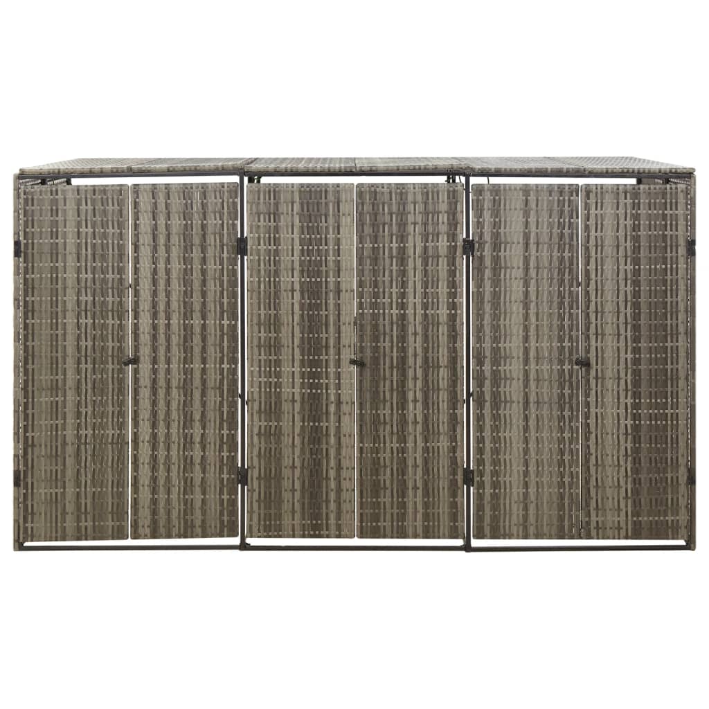 Copribidone Triplo Grigio 207x80x117 cm in Polyrattan 319866