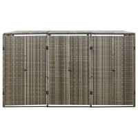 Copribidone Triplo Grigio 207x80x117 cm in Polyrattan 319866