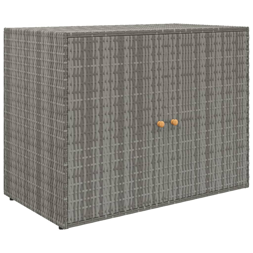 Mobile Portaoggetti da Giardino Grigio 100x55,5x80cm Polyrattan