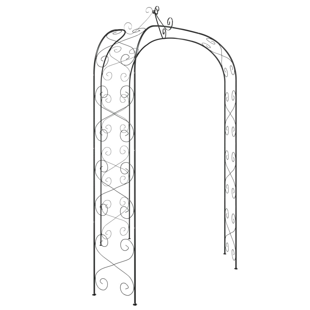 Arco da Giardino Nero Ø180x255 cm Acciaio 319351