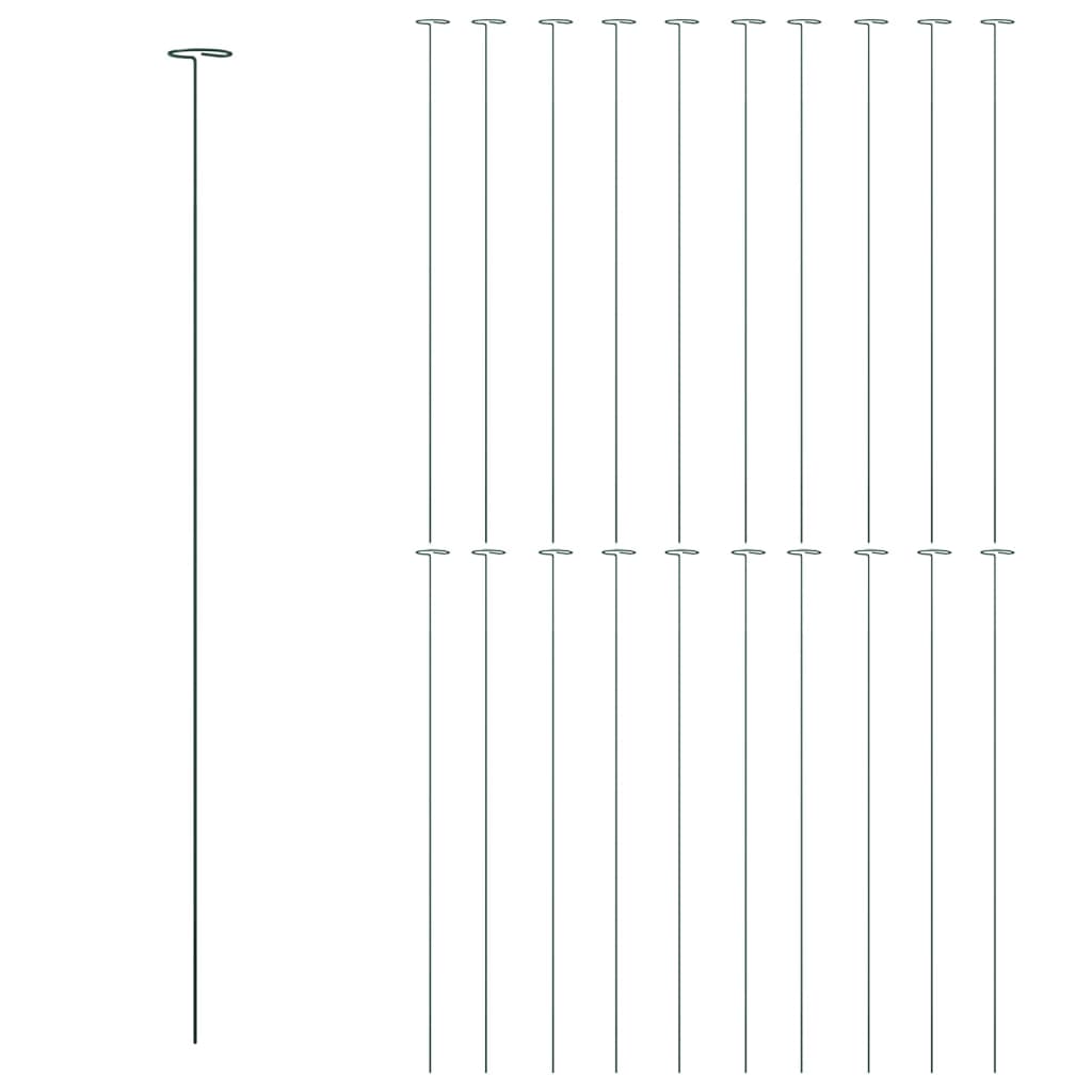 Supporti per Piante da Giardino 20 pz Verde Scuro 91 cm Acciaio 319365