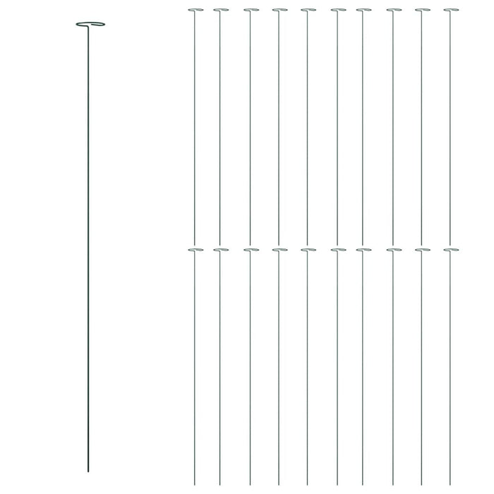 Supporti per Piante da Giardino 20 pz Verde Scuro 91 cm Acciaio 319365