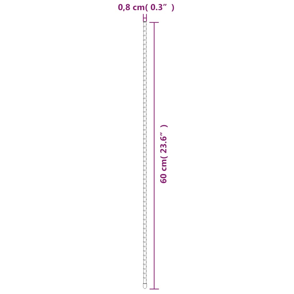 Supporti per Piante da Giardino 30 pz Verde 60 cm Acciaio 319367