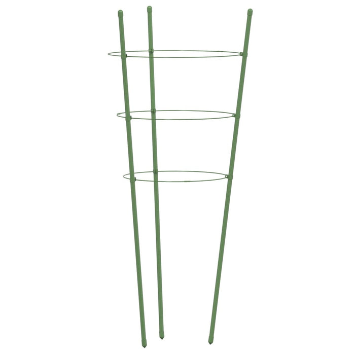 Supporti Piante da Giardino con 3 Anelli 5pz Verde 45cm Acciaio 319372