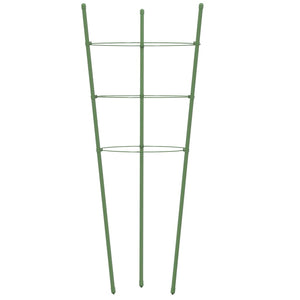 Supporti Piante da Giardino con 3 Anelli 5pz Verde 45cm Acciaio 319372