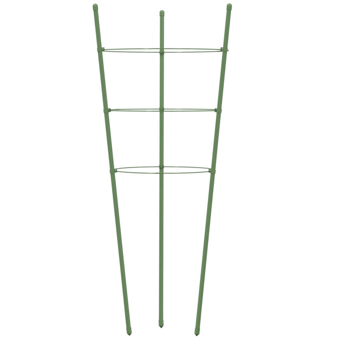 Supporti Piante da Giardino con 3 Anelli 5pz Verde 45cm Acciaio 319372