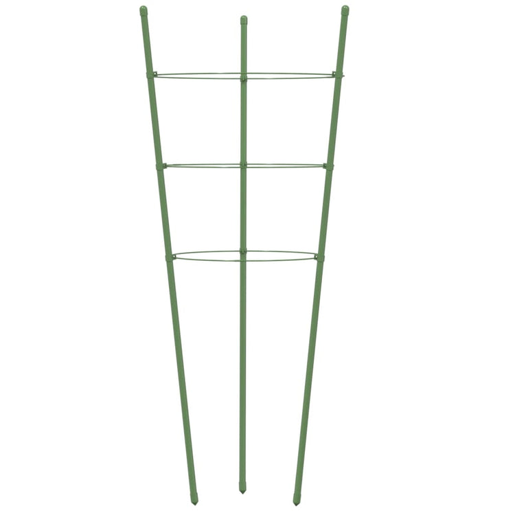 Supporti Piante da Giardino con 3 Anelli 5pz Verde 45cm Acciaio 319372