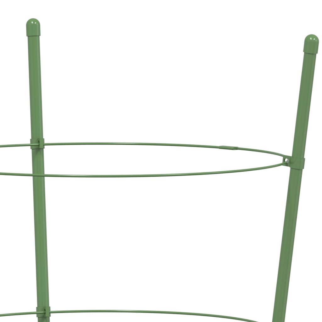 Supporti Piante da Giardino con 3 Anelli 5pz Verde 45cm Acciaio 319372