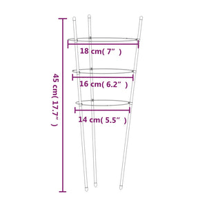 Supporti Piante da Giardino con 3 Anelli 5pz Verde 45cm Acciaio 319372