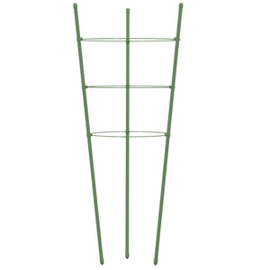 Supporti Piante da Giardino con 3 Anelli 5pz Verde 60cm Acciaio 319373