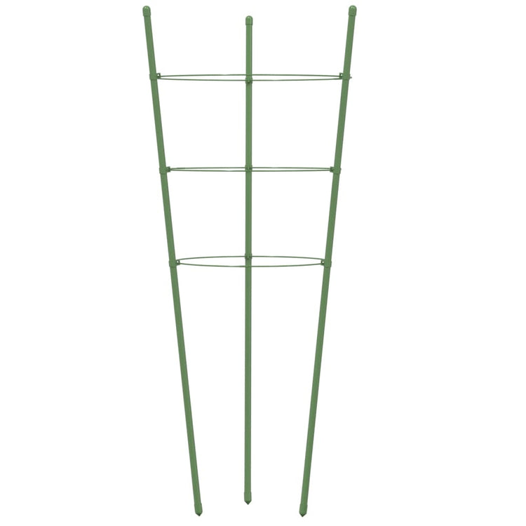 Supporti Piante da Giardino con 3 Anelli 5pz Verde 60cm Acciaio 319373