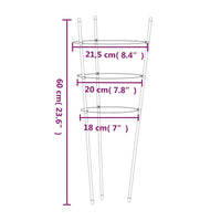 Supporti Piante da Giardino con 3 Anelli 5pz Verde 60cm Acciaio 319373