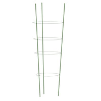 Supporti Piante da Giardino con 4 Anelli 5pz Verde 90cm Acciaio 319375