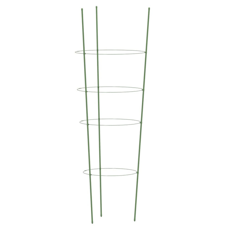 Supporti Piante da Giardino con 4 Anelli 5pz Verde 90cm Acciaio 319375