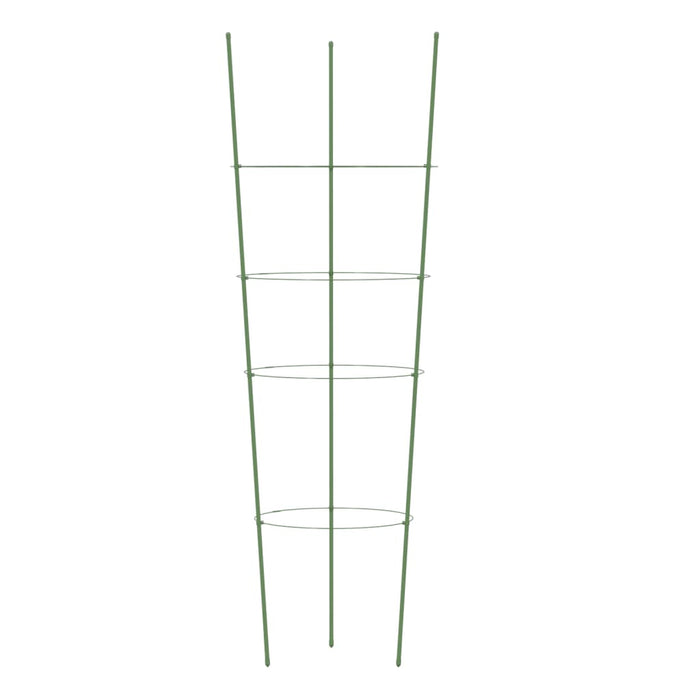 Supporti Piante da Giardino con 4 Anelli 5pz Verde 90cm Acciaio 319375