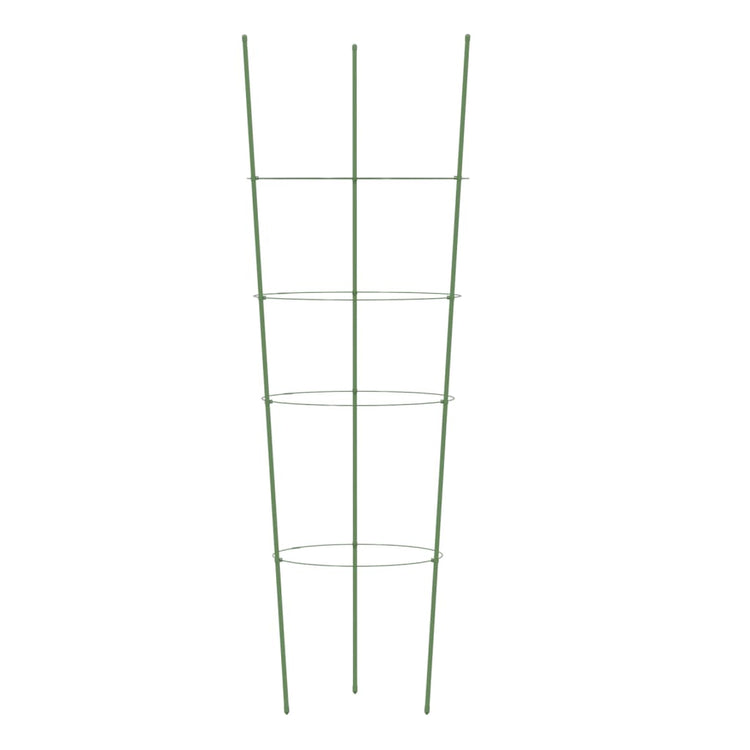 Supporti Piante da Giardino con 4 Anelli 5pz Verde 90cm Acciaio 319375