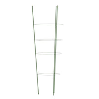 Supporti Piante da Giardino con 4 Anelli 5pz Verde 90cm Acciaio 319375