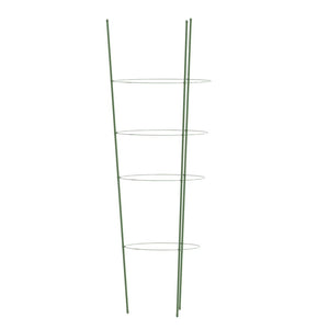 Supporti Piante da Giardino con 4 Anelli 5pz Verde 90cm Acciaio 319375