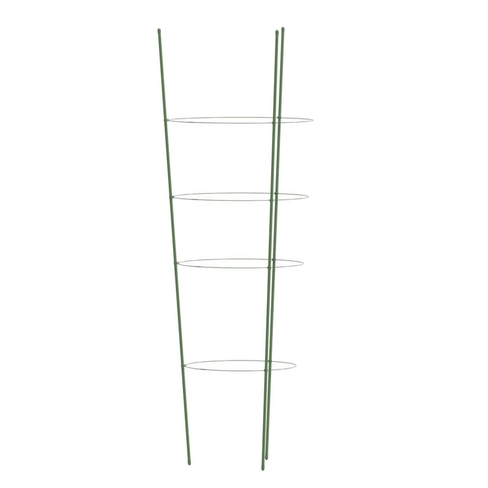 Supporti Piante da Giardino con 4 Anelli 5pz Verde 90cm Acciaio 319375