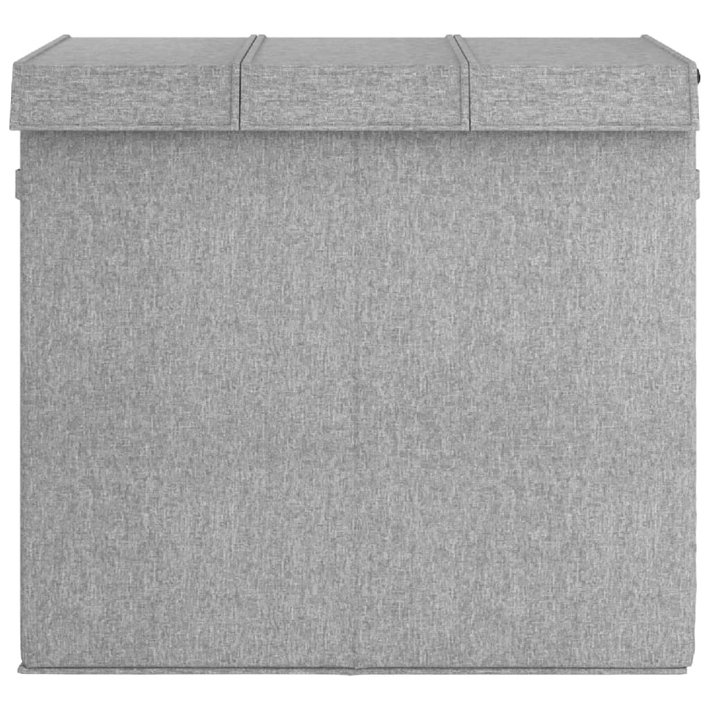 Cesto Biancheria Pieghevole Grigio 64,5x34,5x59 cm Lino Finto cod mxl 46677