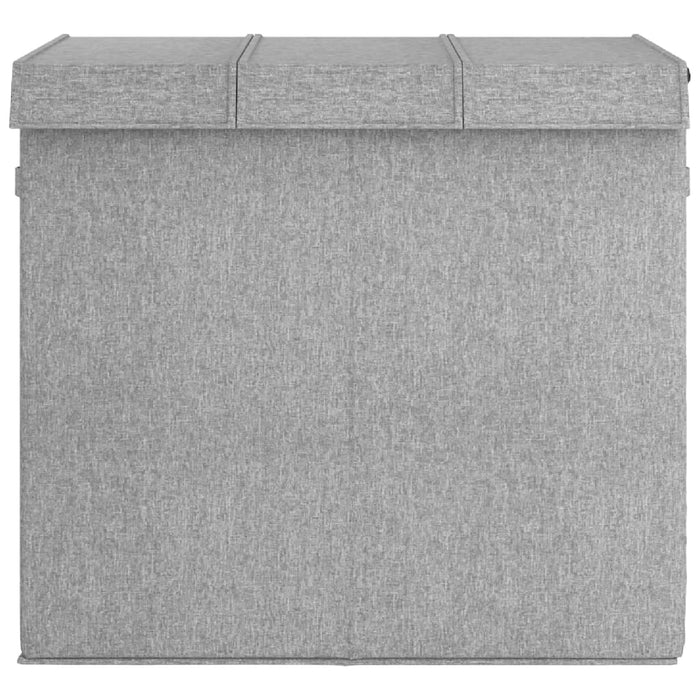 Cesto Biancheria Pieghevole Grigio 64,5x34,5x59 cm Lino Finto cod mxl 46677