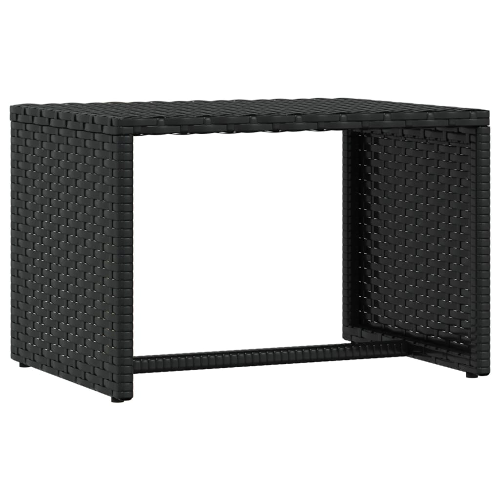 Lettino Prendisole 1 pz con Tavolino Nero in Polyrattan 319634