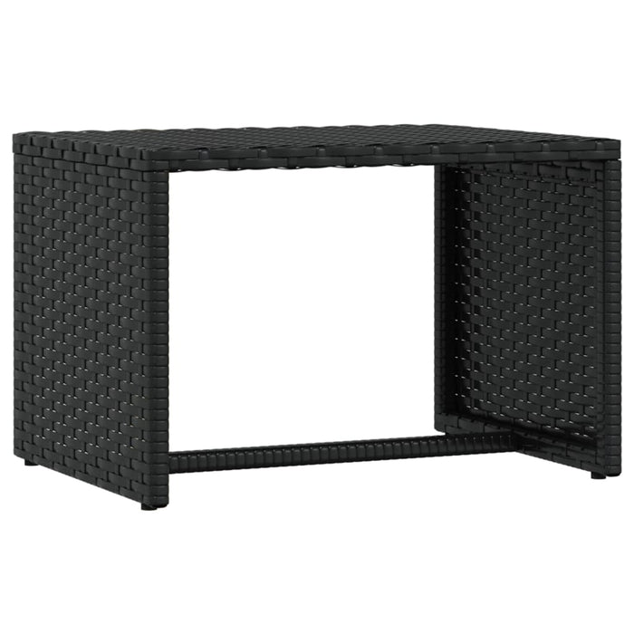 Lettini Prendisole 2pz con Tavolino Nero in Polyrattan 319636