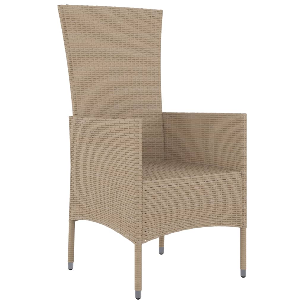 Sedie da Giardino con Cuscini 2 pz in Polyrattan Beige 319532