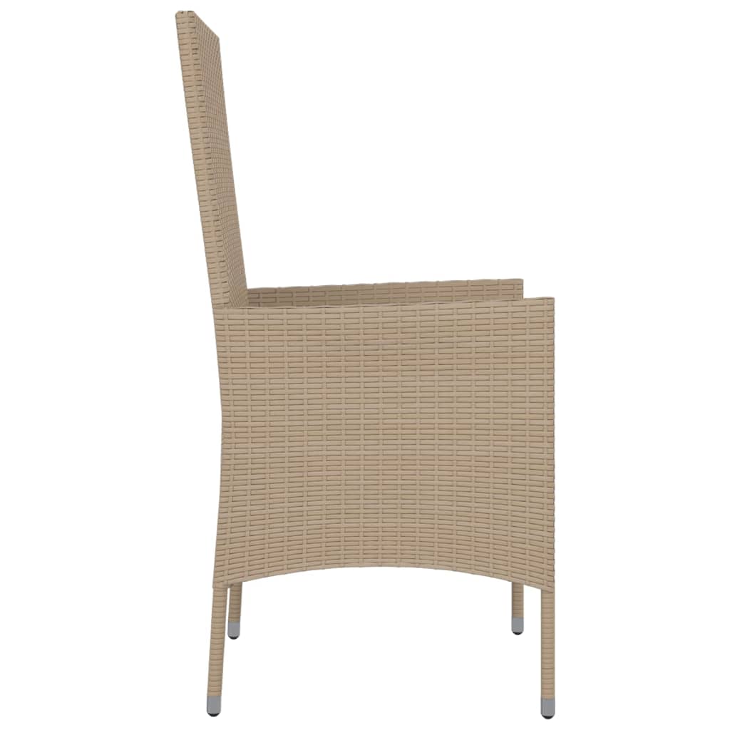 Sedie da Giardino con Cuscini 2 pz in Polyrattan Beige 319532