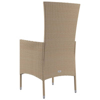 Sedie da Giardino con Cuscini 2 pz in Polyrattan Beige 319532