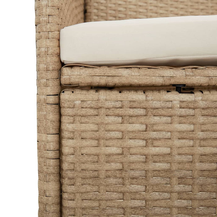 Sedie da Giardino con Cuscini 2 pz in Polyrattan Beige 319532