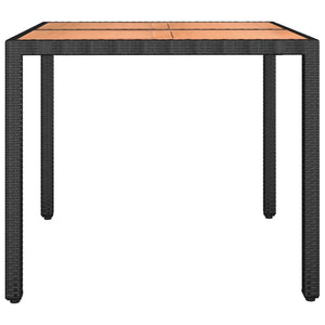 Tavolo da Giardino Piano Legno Nero Polyrattan Massello Acacia 319548