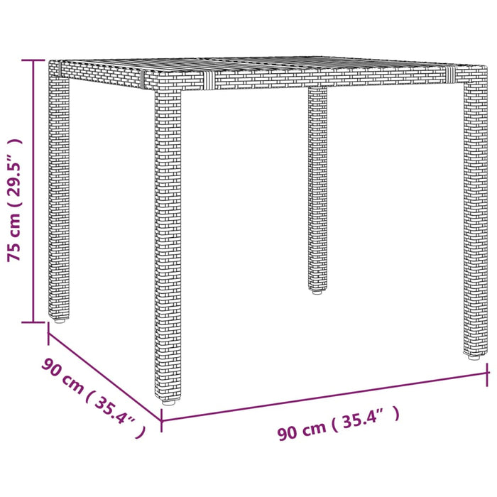 Tavolo Giardino Piano Legno Grigio Polyrattan e Massello Acacia 319549