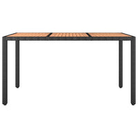 Tavolo da Giardino Piano Legno Nero Polyrattan Massello Acaciacod mxl 102381